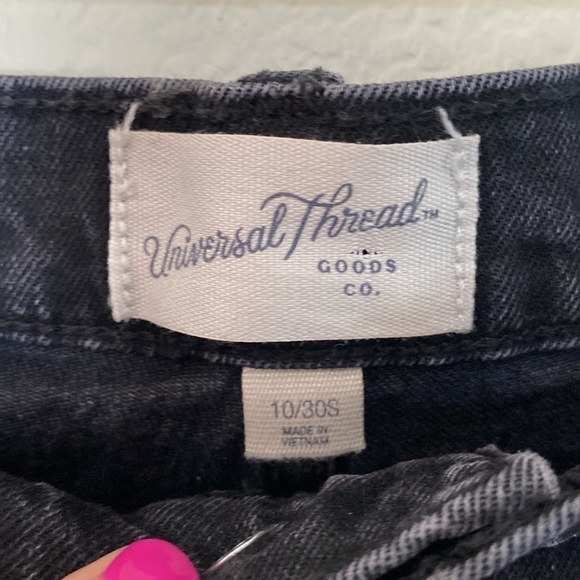 Universal Thread jeans vintage straight women’s 10 ten short black distressed - Picture 5 of 9